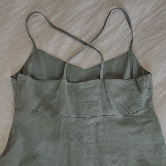 Theory Linen A-line Midi Dress Spaghetti Straps - Picture 7 of 8